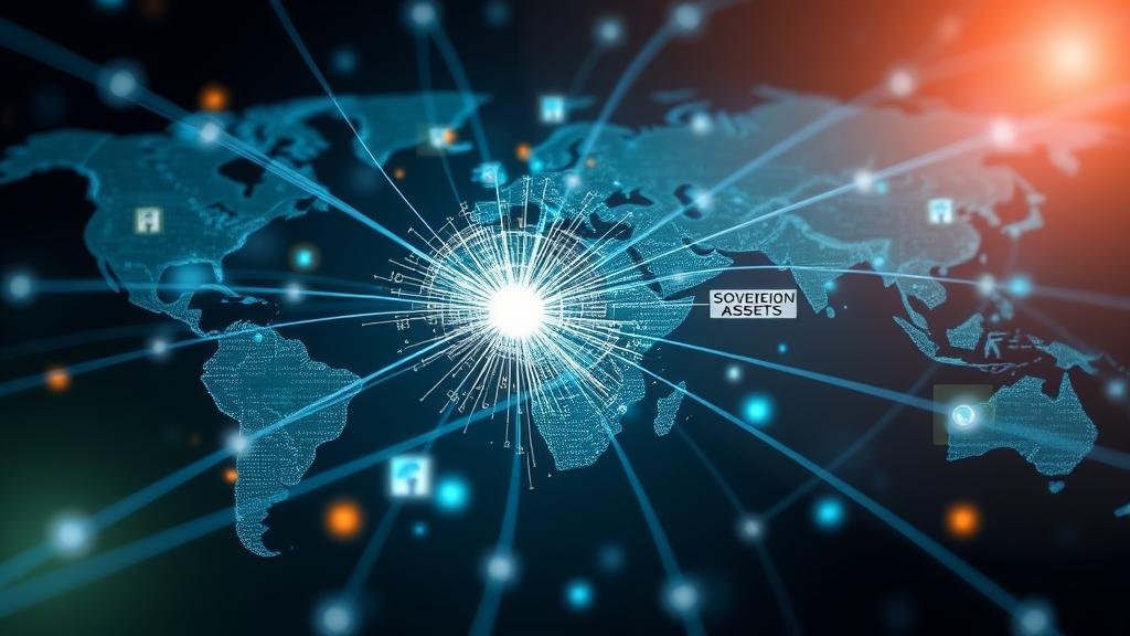 A dramatic, high-contrast image showing the EU, Ukrainian, and Russian flags in a tense standoff. In the center, a visualized stock market ticker shows fluctuating fortunes, with a Belgian flag subtly in the background, representing the underlying complication.