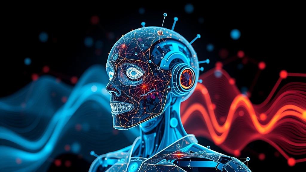 AI's application in creative fields, showing examples like AI-generated images and music.