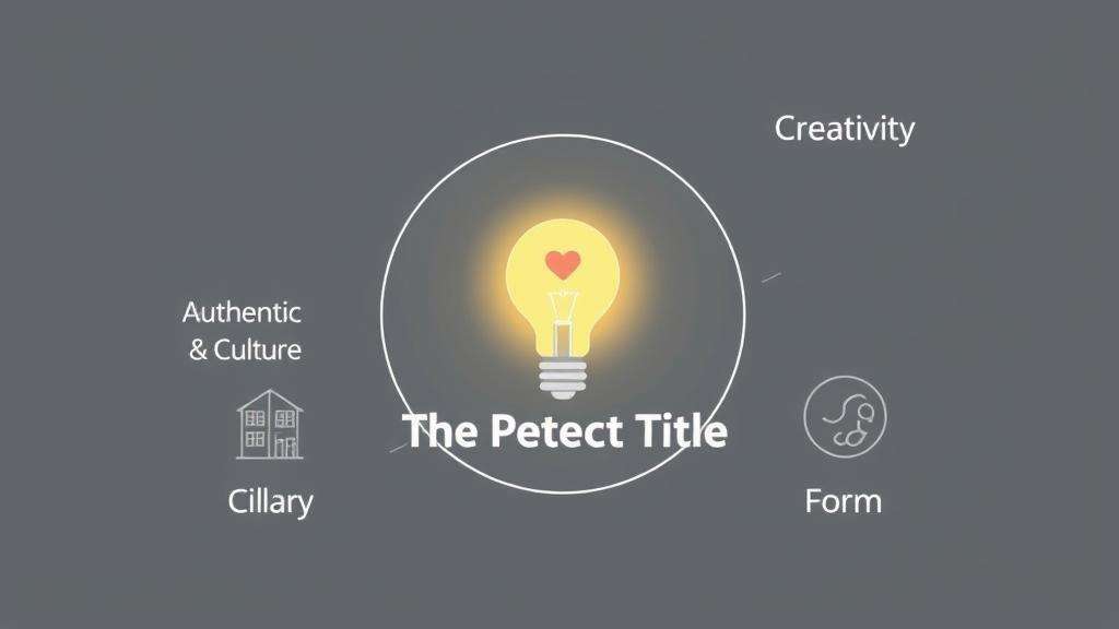 Infographic Venn diagram where 'Function & Clarity,' 'Authentic Culture,' and 'Creativity & Form' overlap to create 'The Perfect Title'.
