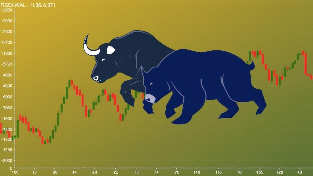 A stylized financial chart showing a bull morphing into a bear to represent the Nasdaq's sharp reversal and shift in investor sentiment.