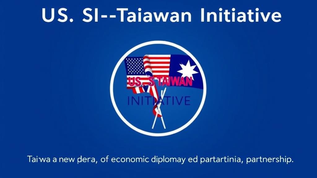 A visual representation of the US-Taiwan Initiative, with the flags of both nations intertwined, symbolizing a new era of economic diplomacy and partnership.