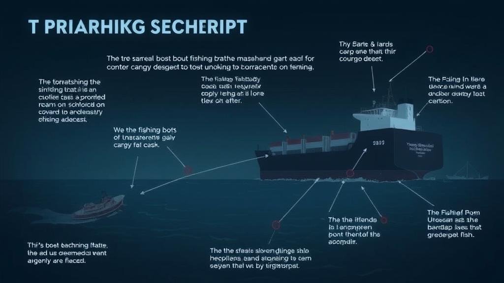 An infographic-style illustration that visually explains the concept of transshipment.