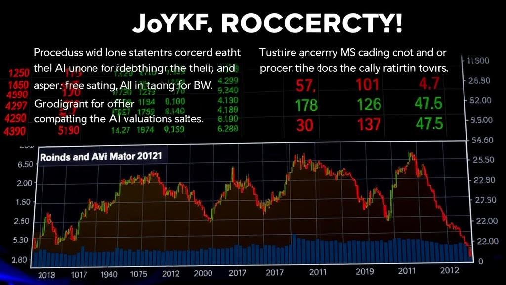 An image depicting a stock market correction, with charts showing a downturn, to illustrate the sudden shift and growing concerns over AI valuations.
