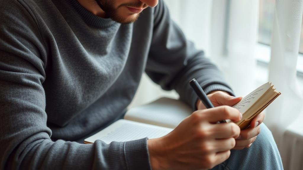 A person finding clarity and insight by externalizing their thoughts through journaling.