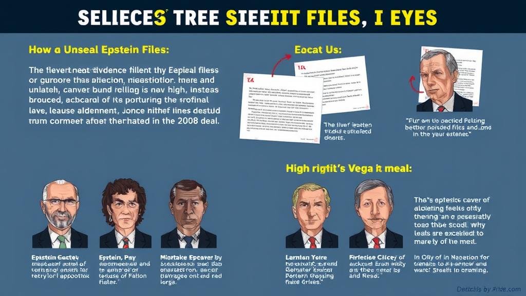 An illustration of the unsealed Epstein files revealing federal evidence, high-profile names, and insights into the controversial 2008 deal.