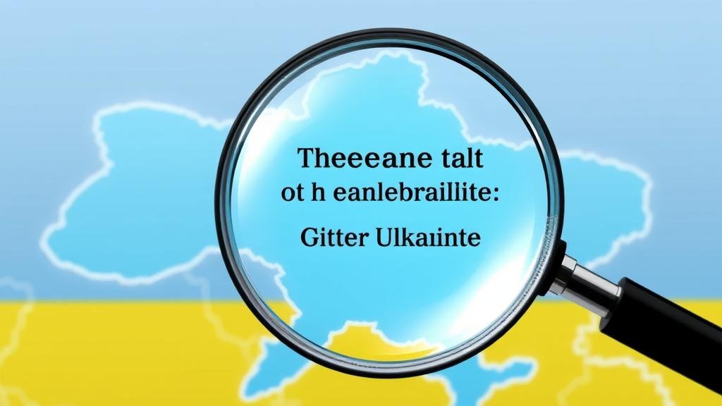 A symbolic image of a map of Ukraine with its borders shining brightly. A large magnifying glass is focused on the eastern frontline, emphasizing the joint declaration that any peace talks must start from the current frontline, representing a firm stance on national sovereignty.