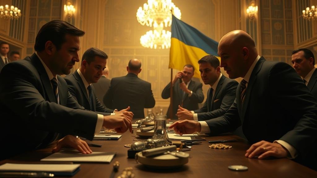 A dramatic, heist movie style image representing the audacity and high stakes of the G7 plan.