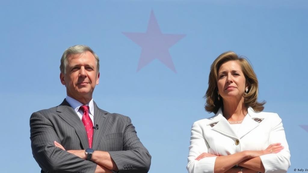 The president making an aggressive phone call, symbolizing his threat to fund a primary challenger against the congresswoman.