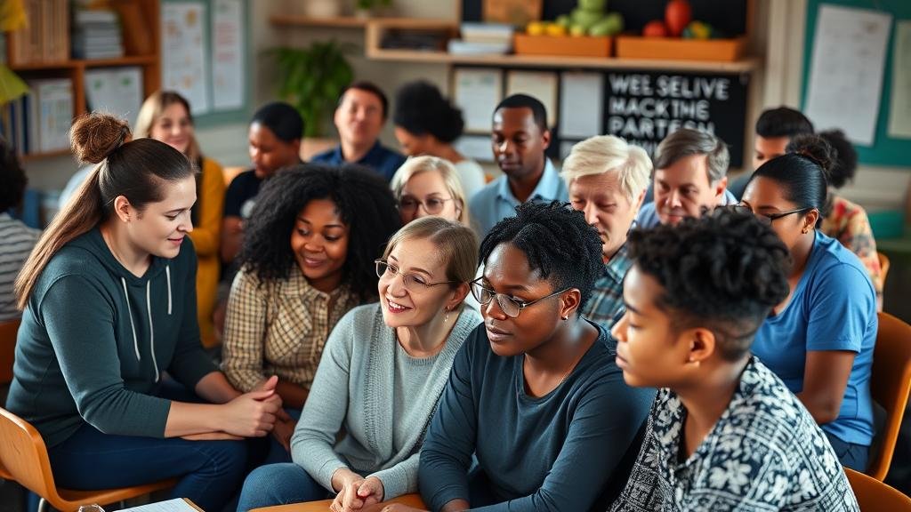 inclusive-autism-support.jpg A diverse group of people with different minds and abilities working and learning together in an inclusive environment, with some receiving support like therapy in a positive and integrated way.