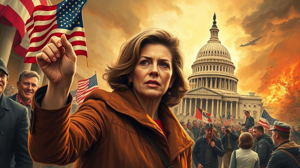 A powerful depiction of Marjorie Taylor Greene as a controversial but determined Republican firebrand.