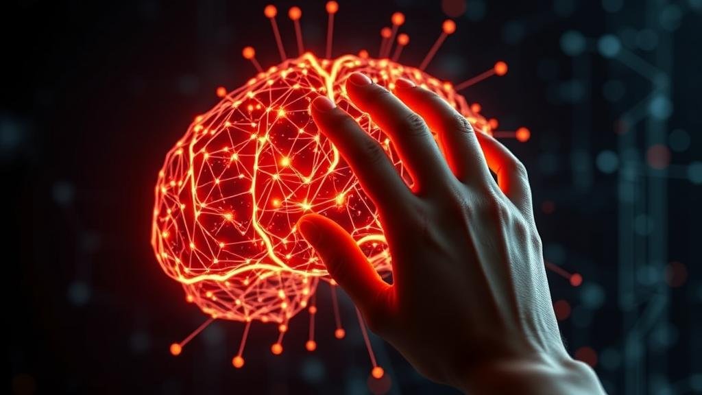 A digital art piece showing a human hand sculpting a brain made of glowing, interconnected nodes, representing the art and science of prompt engineering shaping an AI's output.