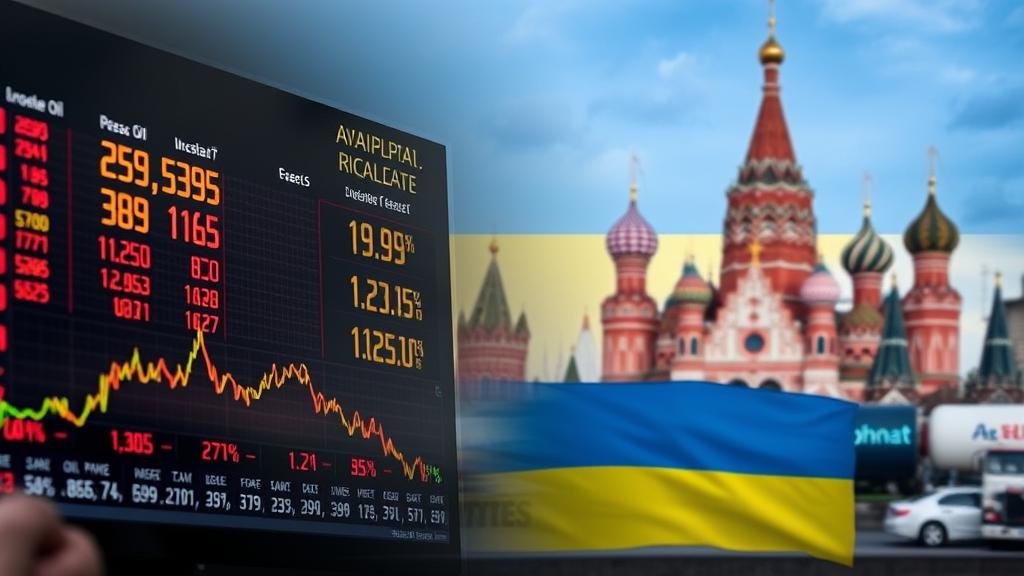 A geopolitical chessboard with world leaders as key pieces, representing the strategic maneuvering and high-stakes geopolitical tensions between Russia, America, and Europe over Ukraine.