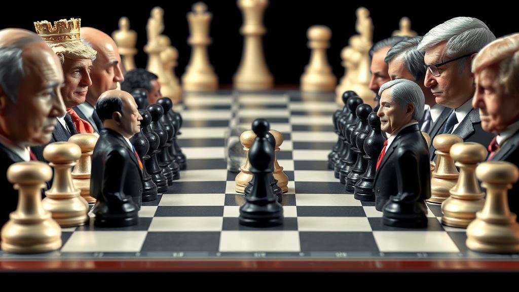 An illustration of a fractured peace treaty document, torn down the middle between Russian and Ukrainian flags. Key contentious points like 'Crimea,' 'Donbas,' and 'NATO' are visible on the torn edges.