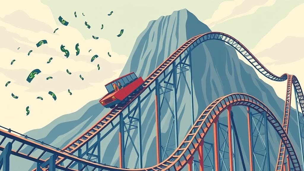 An image of a futuristic, unstoppable hype train labeled 'Generative AI'. The train is glowing with power and riding on tracks made of silicon wafers and GPUs, symbolizing the foundational technology and chipmakers driving the AI boom.