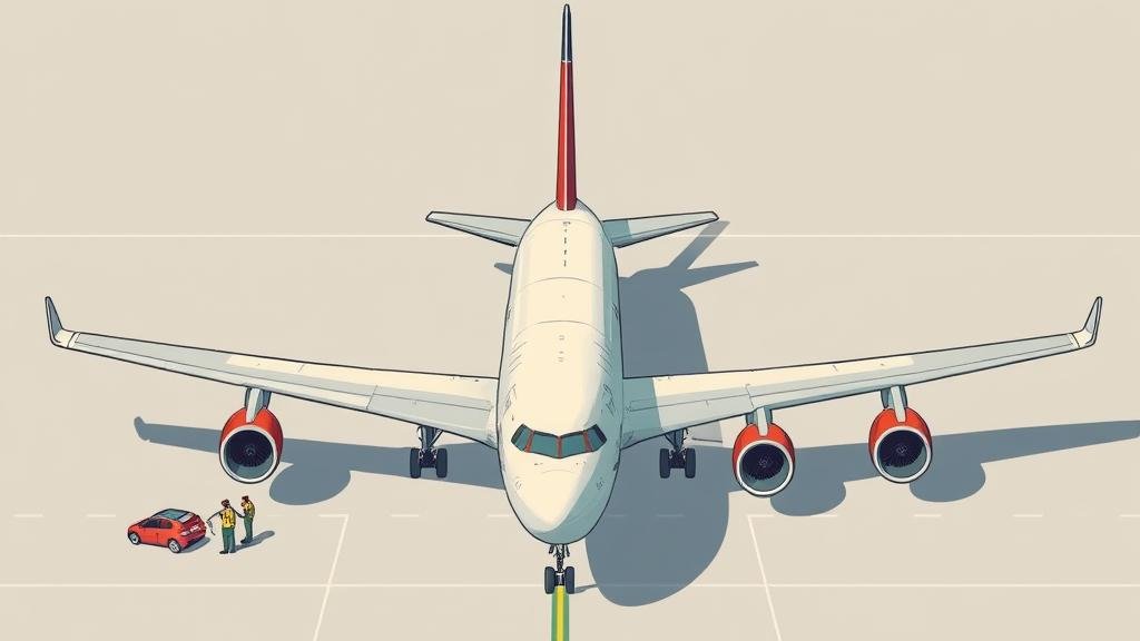 Illustration of a jumbo jet being parallel-parked, symbolizing an economic soft landing.