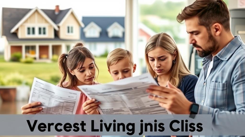 A family looks stressed while reviewing bills, representing the cost of living crisis.