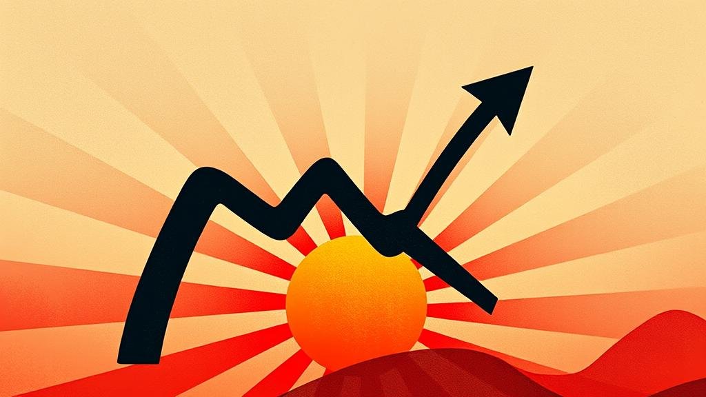 An abstract image representing a major shift in Japanese financial policy with a rising sun.