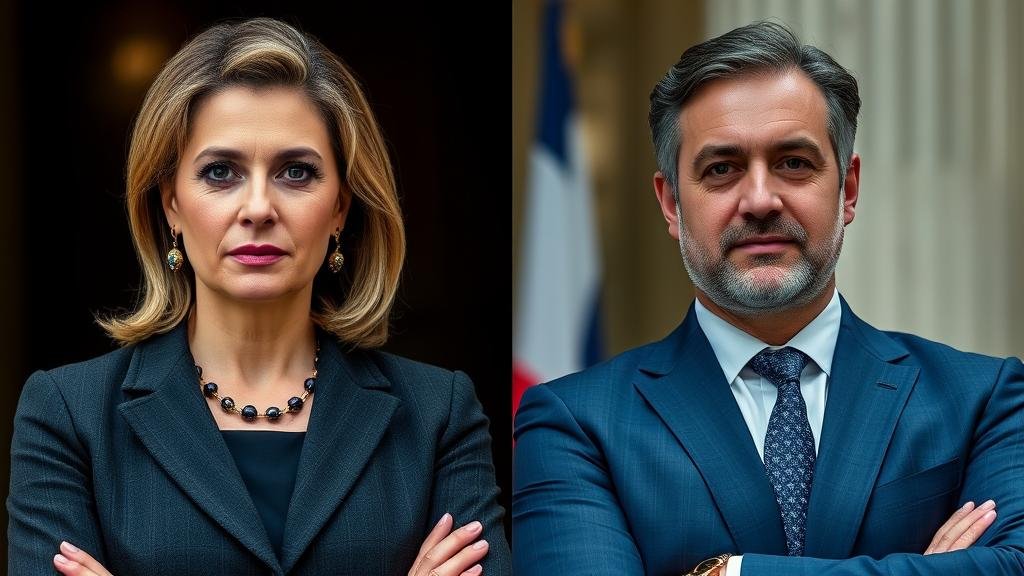 A character portrait of the two central figures, Federica Mogherini and Stefano Sannino, highlighting their powerful positions as the key players in this European political drama.