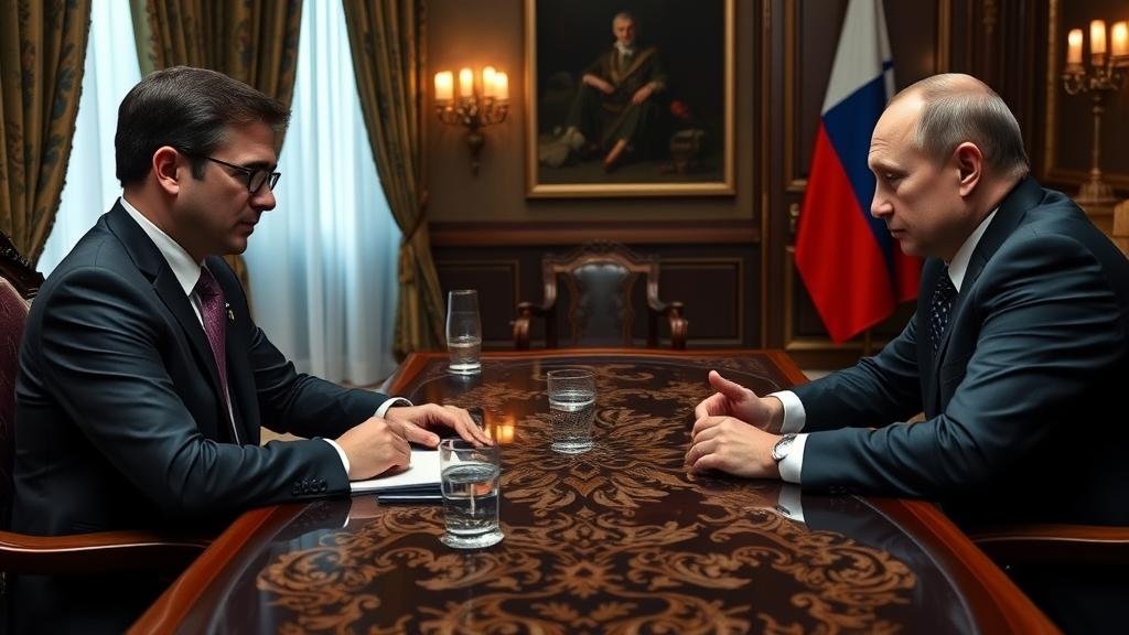 A clandestine meeting in the Kremlin: Jared Kushner and real estate magnate Steve Witkoff engaged in a 'shadow diplomacy' session with Vladimir Putin, discussing a high-stakes peace proposal for the Russia-Ukraine war.