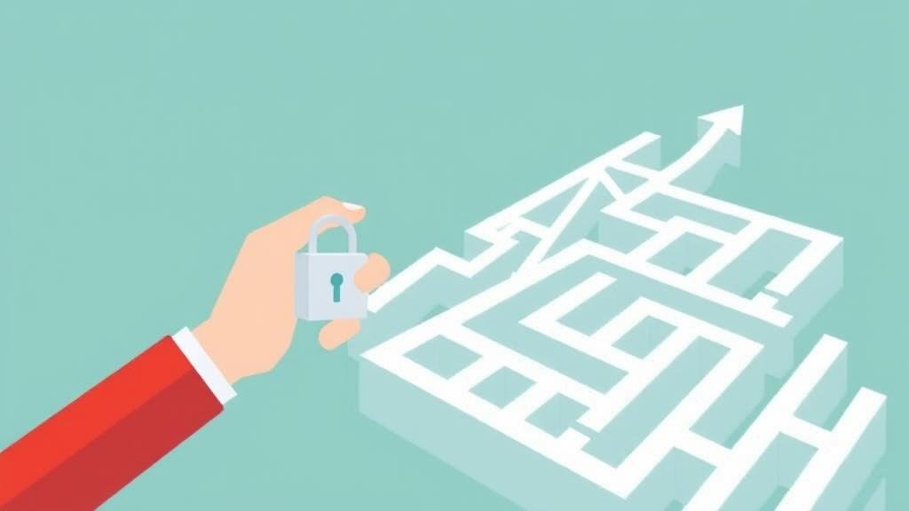 A clean, modern graphic of a person holding a key and unlocking a path through a maze that is shaped like a stock chart. This represents knowledge and strategy as the key to navigating the post-IPO landscape.