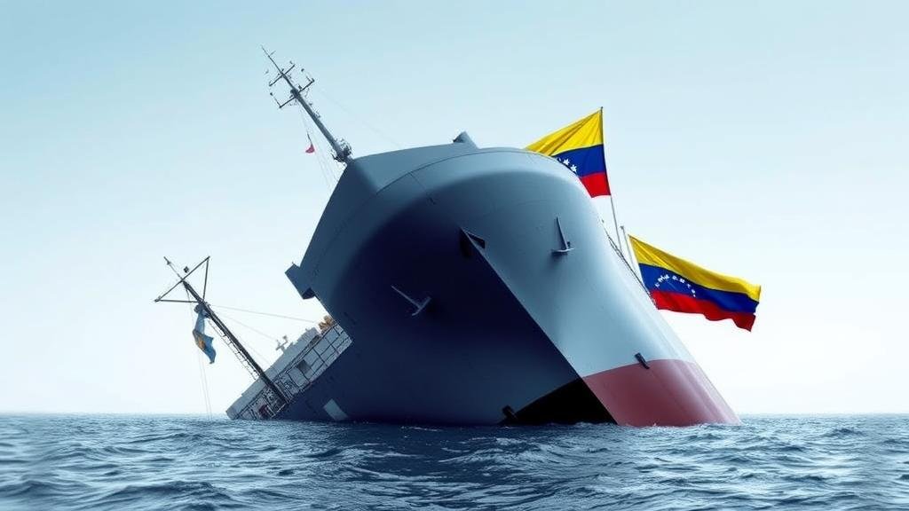 A naval military operation in the Caribbean, showing a second strike on a sinking vessel with survivors in the water.