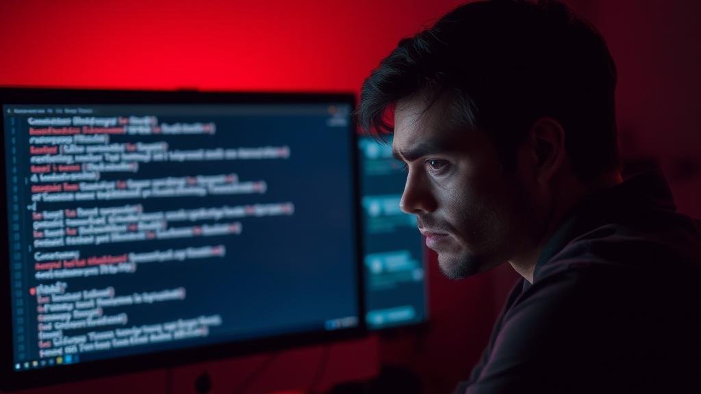 A frustrated person sitting in front of a computer screen filled with '404 Not Found' and 'Search query returned no results' error messages.