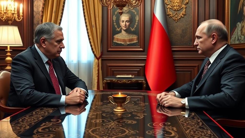 A clandestine meeting between a New York real estate developer and Vladimir Putin in the Kremlin, symbolizing backchannel diplomacy.