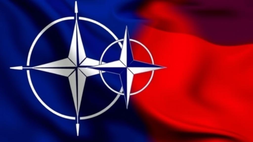 A symbolic, high-contrast image of the NATO flag transitioning into a more assertive, forward-moving symbol, representing the alliance's shift from a defensive to a proactive security doctrine in response to global threats.