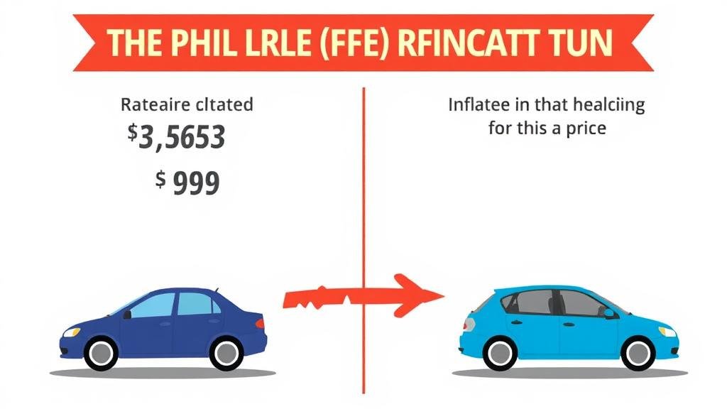 An infographic illustrating the difference between the rate of inflation and the level of prices, using the analogy of a car that has slowed down but is still moving forward.