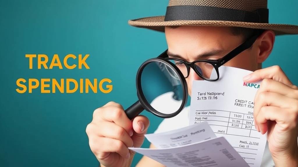 A financial detective with a magnifying glass examining receipts.