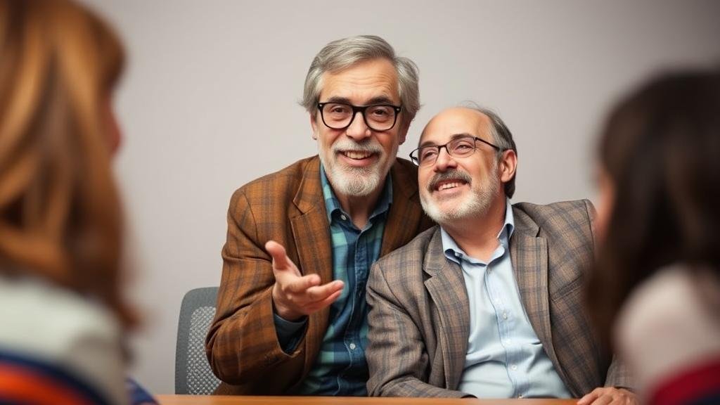 A friendly, approachable mentor who is also cheeky and funny, embodying the 'cheeky uncle' and 'effective mentor' persona.