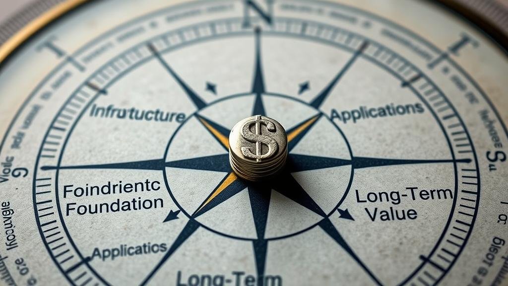 A massive, shimmering bubble with 'AI' inside, floating over a cityscape, symbolizing the potential for a market bubble and the fear of it bursting.