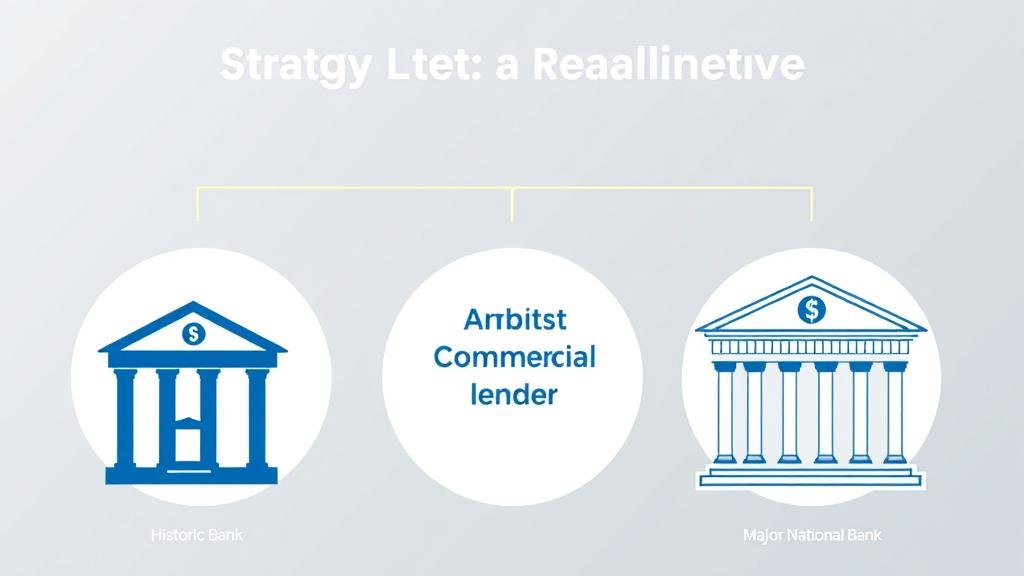 A stylized image representing a landmark deal reshaping the Canadian financial services industry, with abstract representations of three banks.