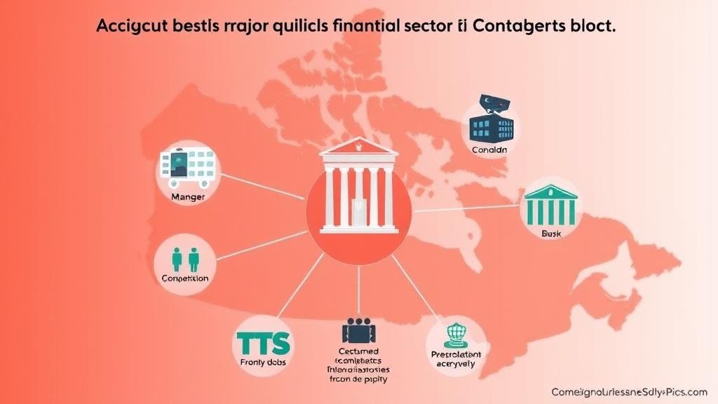 An illustration of the ripple effects of a major bank acquisition across the Canadian financial sector, impacting customers, competitors, and the market.