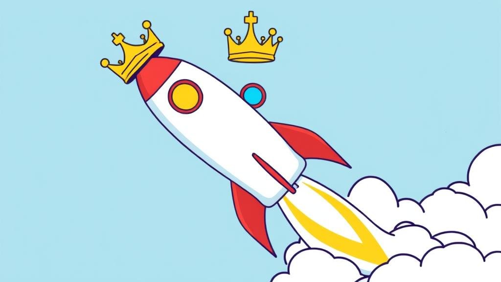 A rocket ascending alongside a graph rocketing up to an $800 billion valuation, symbolizing the company's massive financial growth.