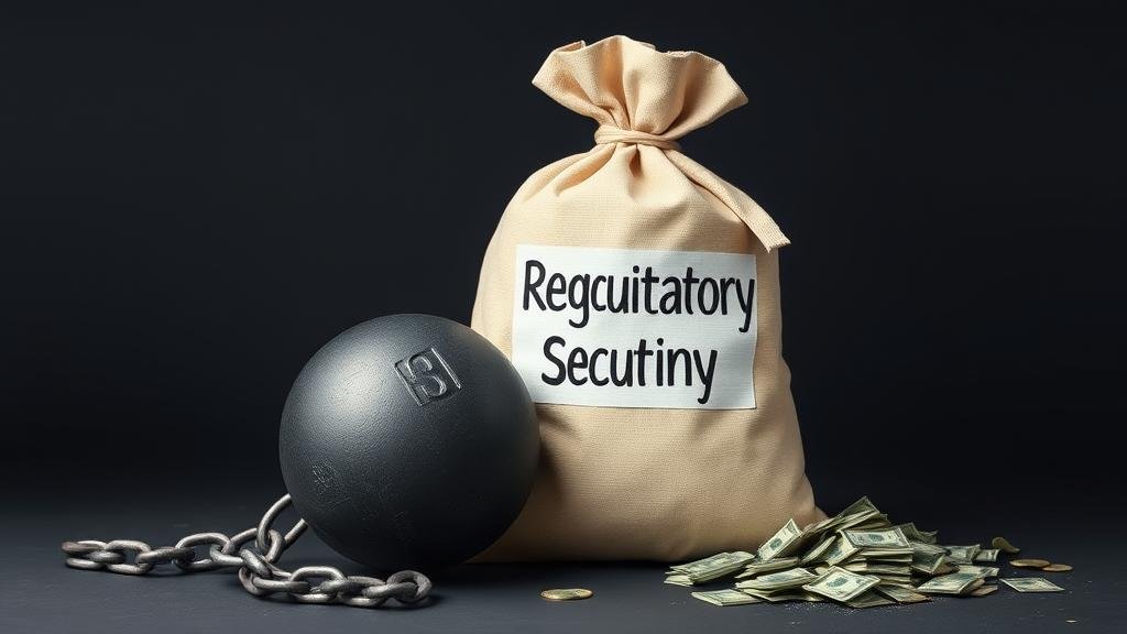 A dramatic, cinematic shot of corporate buildings with logos of Warner Bros. Discovery and Paramount, symbolizing a hostile takeover and a major clash in the media industry.