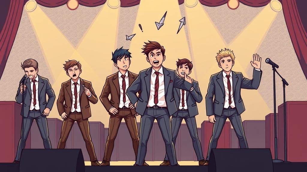 A stylized illustration of a music band breaking up on stage, symbolizing monetary policy divergence.